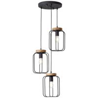 Brilliant Tosh 99502/66 Hanglamp E27 Hout (donker), Zwart (korund)