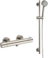 Saqu Essential doucheset thermostatisch 12cm met 3 straalsoorten solid steel