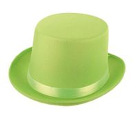 Hoge hoed satijn groen - thumbnail