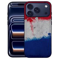 Nederland iPhone 17 Pro Max TPU Hoesje Zwart Randen PU Leer