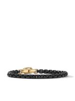 David Yurman bracelet en or 14ct à effet martelé - Noir