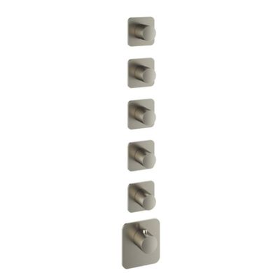Thermostaat Hotbath Gal High Flow met 5 Stopkranen Geborsteld Nikkel PVD