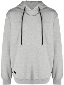 Philipp Plein hoodie à détail de chaîne - Gris