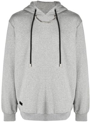 Philipp Plein hoodie à détail de chaîne - Gris