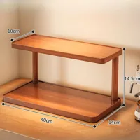 BambuCasa 2-Laags Houten Opbergrek BambuCasa 2-Laags Houten Opbergrek