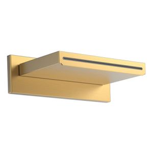 Tres Block inbouw uitloop waterval 15 cm messing 24k Goud mat