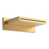 Tres Block inbouw uitloop waterval 15 cm messing 24k Goud mat