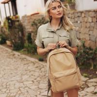 Laptoprugzak dames nylon 15.6 inch - Beige - MŌSZ Maren