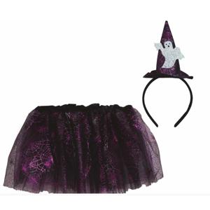 Heksen verkleed setje voor kinderen - rokje/diadeem - zwart - Halloween/carnaval verkleed accessoire