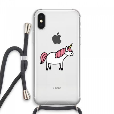 Eenhoorn: iPhone XS Max Transparant Hoesje met koord
