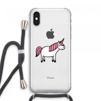 Eenhoorn: iPhone XS Max Transparant Hoesje met koord