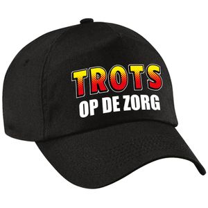 Trots op de zorg pet  / cap zwart voor dames en heren   -