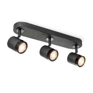 Light depot - LED opbouwspot Manu 3 lichts - 39 cm - zwart - Outlet