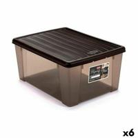 Opbergbak met Deksel Stefanplast Elegance Bruin Plastic 15 L 29 x 17 x 39 cm (6 Stuks)