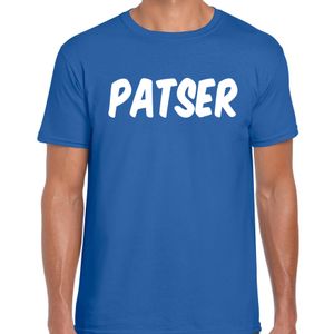 Patser fun tekst t-shirt / kleding blauw voor heren