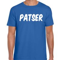 Patser fun tekst t-shirt / kleding blauw voor heren