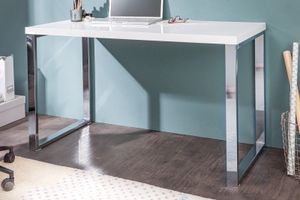 Modern bureau WHITE DESK 120cm witte hoogglans bureautafel - 20999