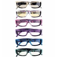 Rechthoekige glimmende brillen paars - Verkleedbrillen - thumbnail