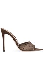 Gianvito Rossi mules Rania 105 mm à ornements en cristal - Marron