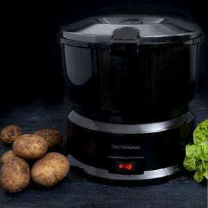 Elektrische aardappelschiller met slacentrifuge - Aardappelschrapmachine 85W Gastronoma Zwart
