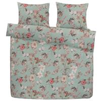 2e Halve Prijs Leen Bakker - Comfort Dekbedovertrek Norah - 200x200/220 Cm - Katoen - Groen