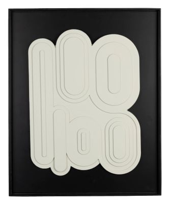 Zuiver Wanddecoratie 'August' 64 x 52cm, kleur Beige/Zwart