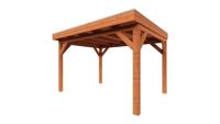 Trendhout plat dak traditioneel overkapping 380x335x260 cm geschaafd Douglashout - zaag- en bouwpakket- Plat dak- - Trendhout