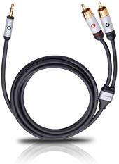 Oehlbach: i-Connect 3,5mm jackplug/2RCA - 1,5 meter - Zwart