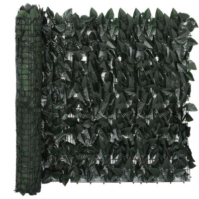 VidaXL Balkonscherm met donkergroene bladeren 500x75 cm