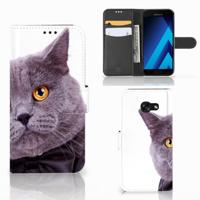 Samsung Galaxy A5 2017 | Telefoonhoesje | Met pasjeshouder | Kat