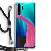 Paarse stroom: Huawei P30 Pro Transparant Hoesje met koord