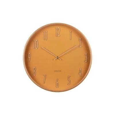 Wall Clock Gracil wood ochre yellow