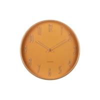 Wall Clock Gracil wood ochre yellow