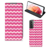 Samsung Galaxy S21 Hoesje met Magneet Waves Pink