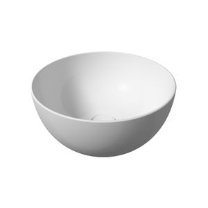 Ronde Waskom Opbouw Salenzi Unica Round 40x20 cm Mat Wit (inclusief bijpassende afvoerplug)