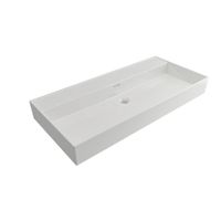 Wastafel AQS Cloud Zonder Kraangat 100x46,6 cm met Overloop Wit Aqua Splash