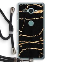 Gouden marmer: Sony Xperia XZ2 Compact Transparant Hoesje met koord
