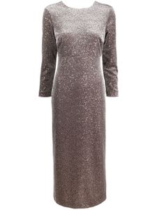 Peserico robe en velours à ornements de sequins - Marron