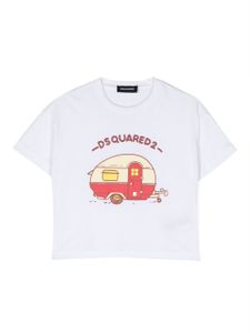 DSQUARED2 KIDS t-shirt en coton à imprimé graphique - Blanc