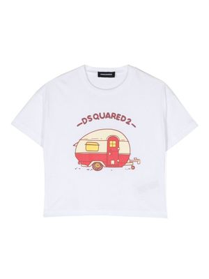 DSQUARED2 KIDS t-shirt en coton à imprimé graphique - Blanc