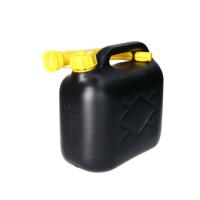 Jerrycan/benzinetank - 5 liter - zwart - kunststof - met trechter