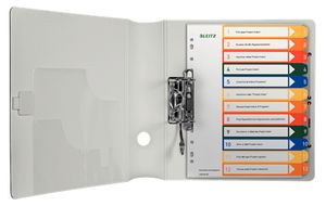 Leitz Zahlenregister Register DIN A4 1-12 Polypropyleen Meerdere kleuren 12 tabbladen PC-beschrijfbaar 12940000