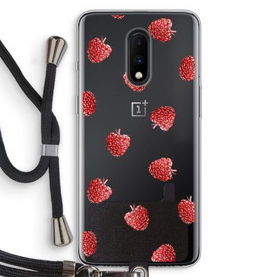 Framboosjes: OnePlus 7 Transparant Hoesje met koord