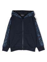 Versace Kids hoodie zippé à broderie Medusa - Bleu