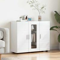 Dressoir Hoogglans wit 55.5 x 29 x 100 cm Bewerkt hout