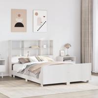 Bedframe zonder matras massief grenenhout wit 120x190 cm