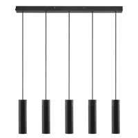 Hanglamp zwart Nordlux &apos;Tilo&apos; modern GU10 zwart hout kookeiland 80 cm