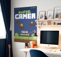 super gamer retro-stijl videogameposter
