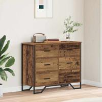 Ladekast met lade Oud Hout 91 x 35.5 x 74.5 cm Bewerkt hout