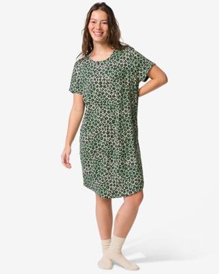 HEMA Damesnachthemd Flair luipaard jersey groen (groen)